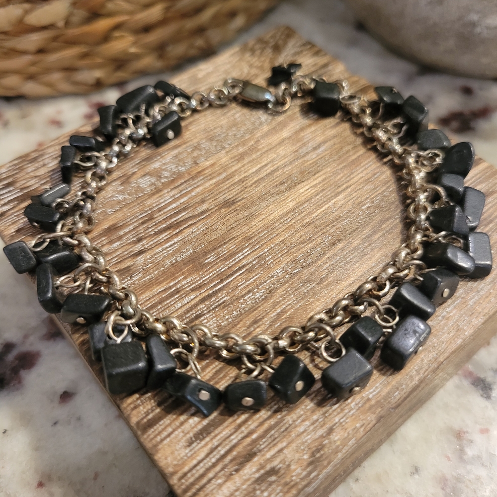 Black and Silver Chain Bracelet